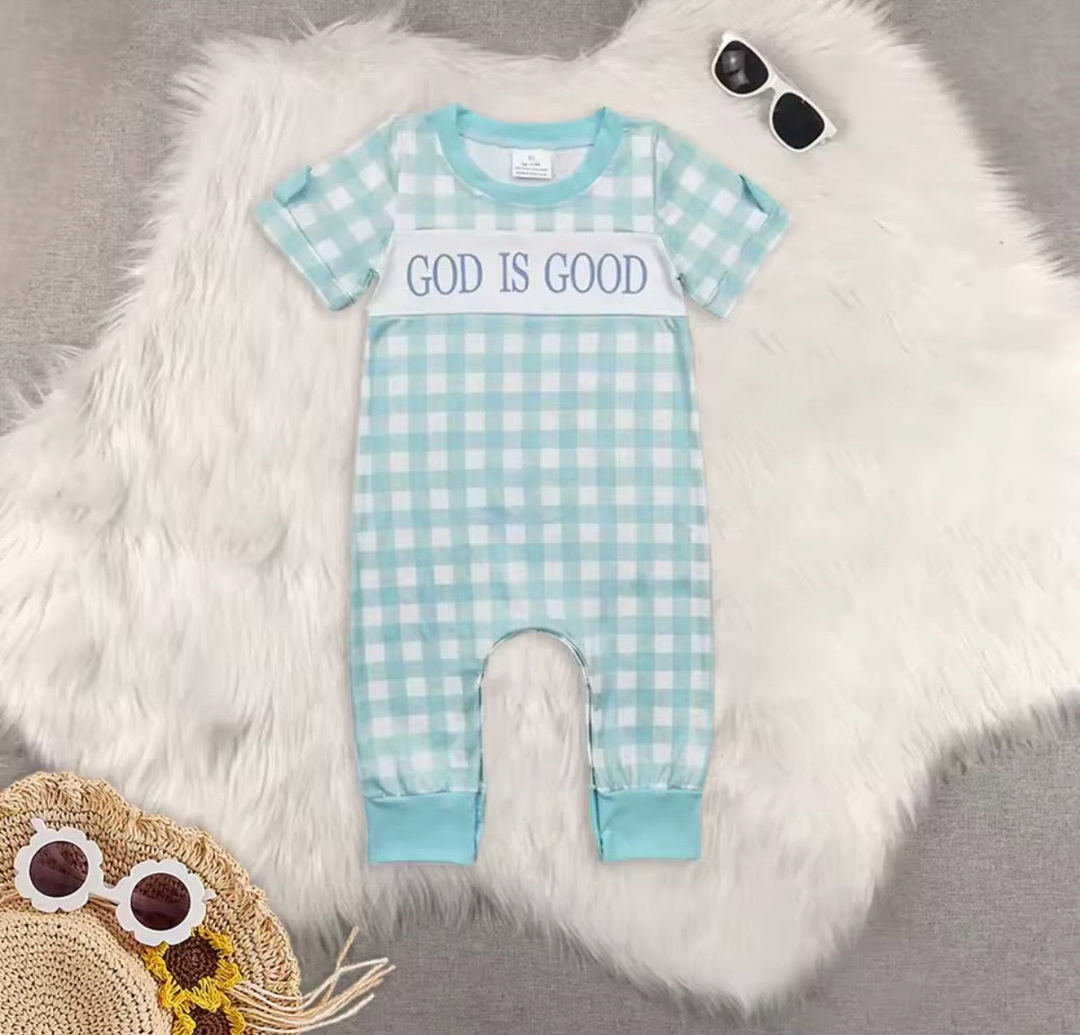 God is Good Baby Boy Romper