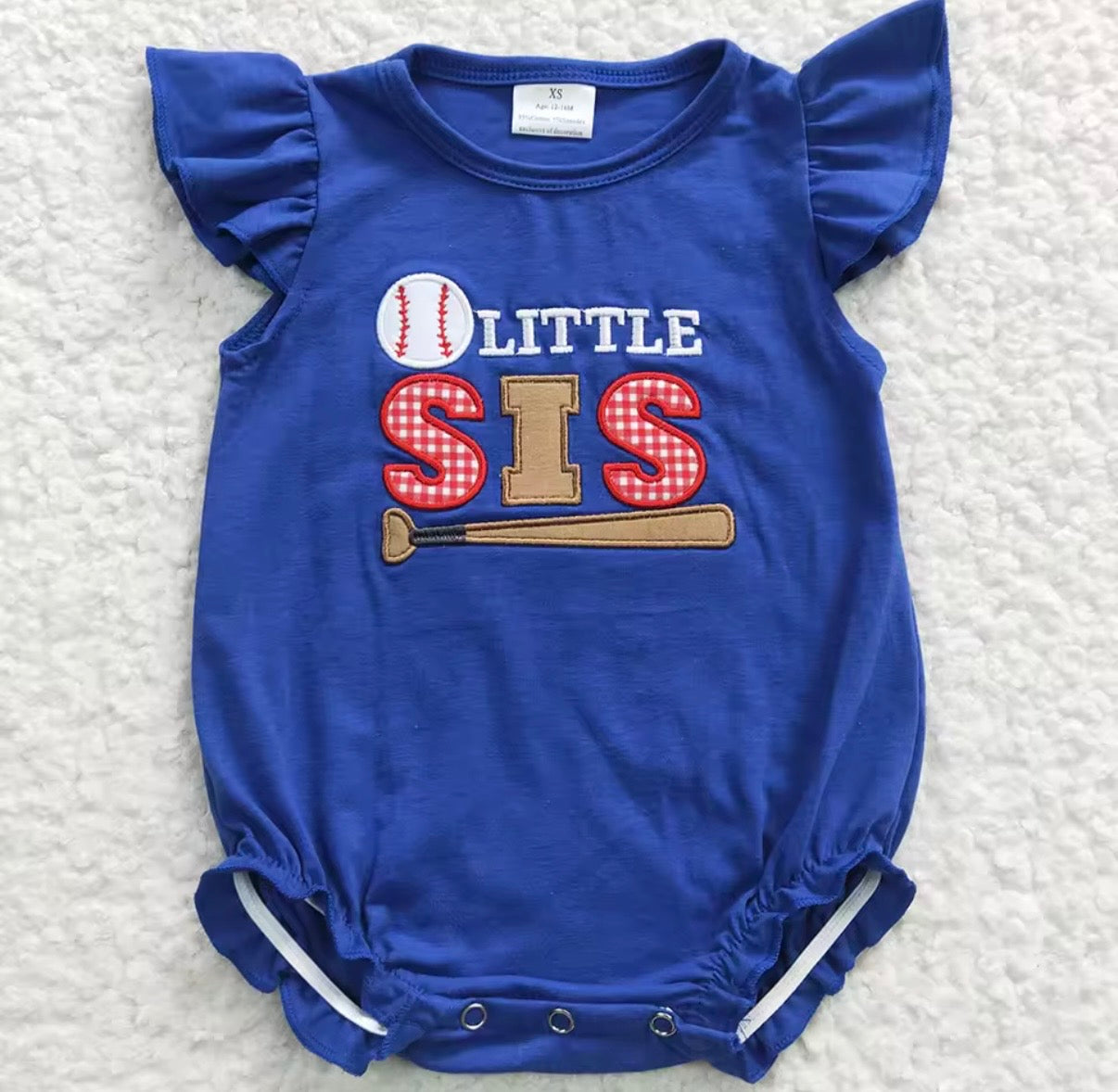 Embroidered Baseball Little Sis Bubble