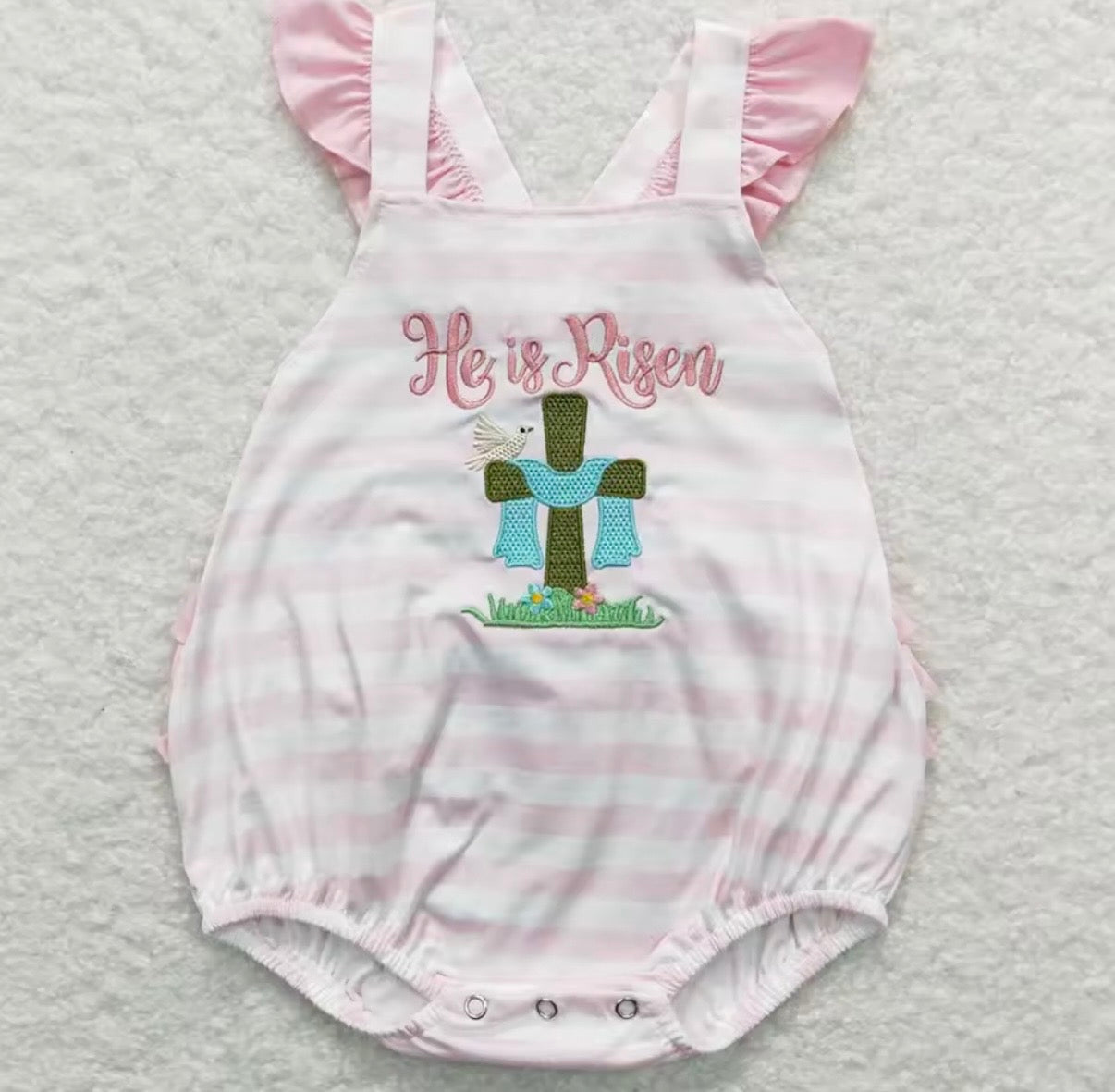 Embroidered He is Risen BG Bubble